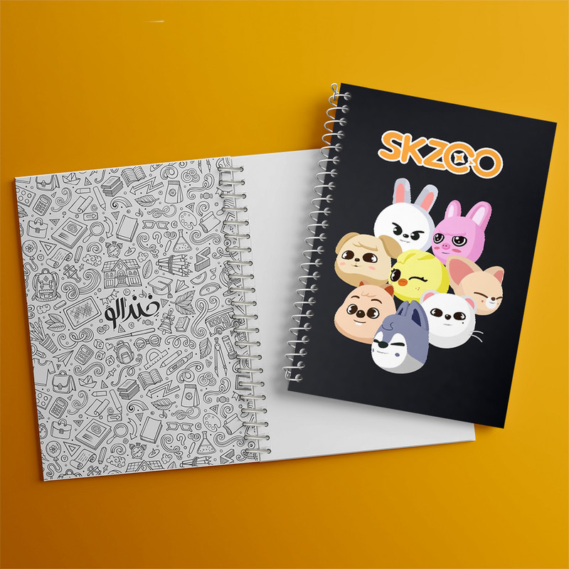 دفتر مشق 100 برگ خندالو طرح اسکیزو استری کیدز (Skzoo Stray Kids) کد F13041 — تصویر ۲