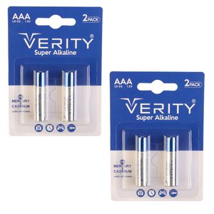 باتری نیم قلمی وریتی مدل Super Alkaline بسته چهار عددی