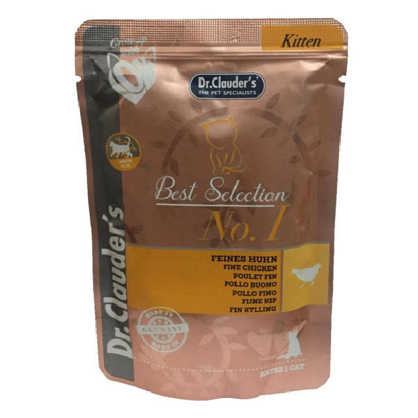 پوچ گربه نابالغ دکتر کلادر مدل Best Selection Kitten No.1 طعم مرغ وزن 85 گرم — تصویر ۲