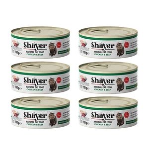 کنسرو گربه شایر مدل مرغ و گوشت وزن 110 گرم بسته 6 عددی