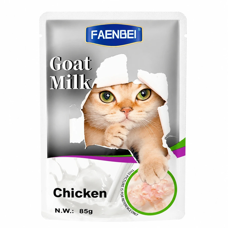 پوچ گربه بالغ فنبی مدل Goat Milk طعم مرغ وزن 85 گرم — تصویر ۲