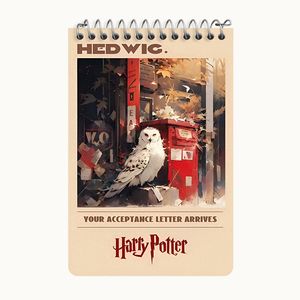دفتر یادداشت 50 برگ خندالو طرح هری پاتر (Harry Potter) کد F9739