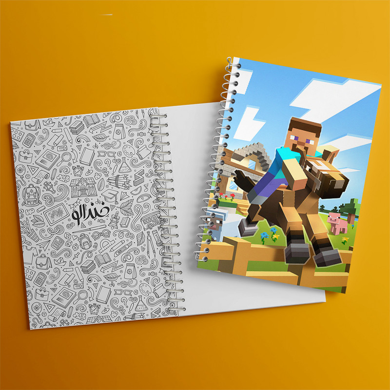 دفتر مشق 100 برگ خندالو طرح ماینکرافت (Minecraft) کد F14080 — تصویر ۲