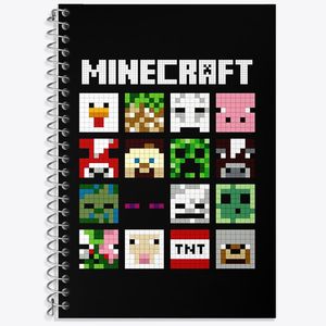 دفتر زبان 50 برگ خندالو مدل دو خط طرح ماینکرافت (Minecraft) کد F593
