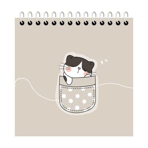 دفترچه یادداشت 50 برگ آلبالو مدل گربه فانتزی کد 4076