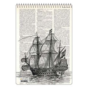 دفتر شطرنجی 100 برگ کارنیکا طرح روزنامه وینتج Vintage Newspaper کد 14761