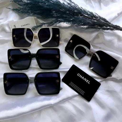 عینک آفتابی زنانه Chanel پلاریزه و uv400 همراه با کاور و دستمال اشانتیون