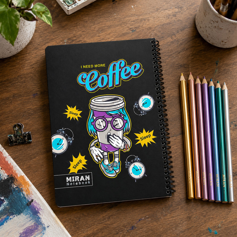دفتر طراحی 50 برگ سیمی مدل coffee A5 — تصویر ۲