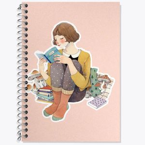 دفتر زبان 50 برگ خندالو مدل دو خط طرح کتاب کد 25849