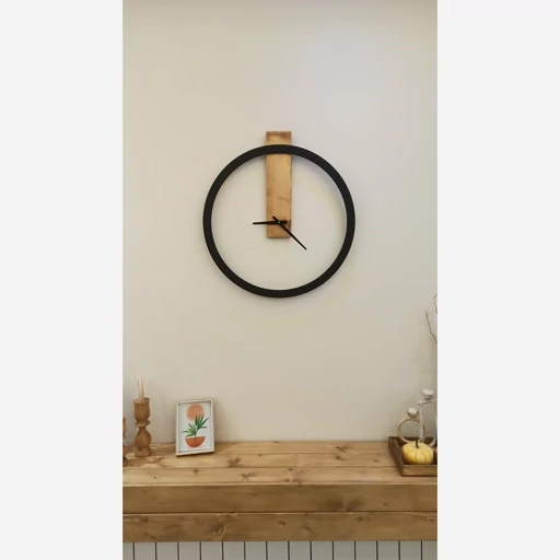 ساعت دیواری مدرن و مینیمال مشکی مدل Sunwood (پس کرایه) — تصویر ۲