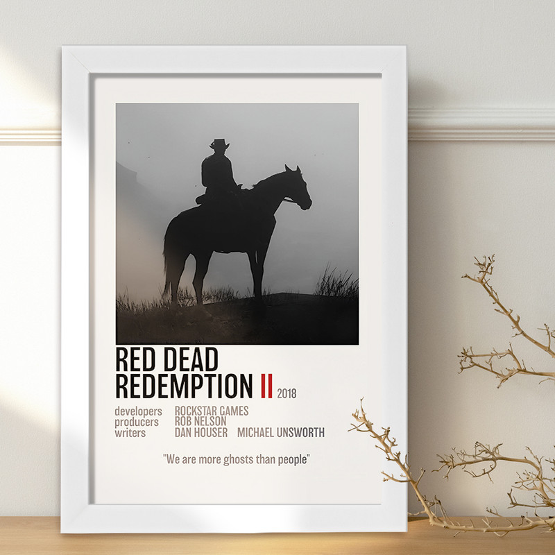 تابلو خندالو طرح رد دد (Red Dead) کد F13456 — تصویر ۳