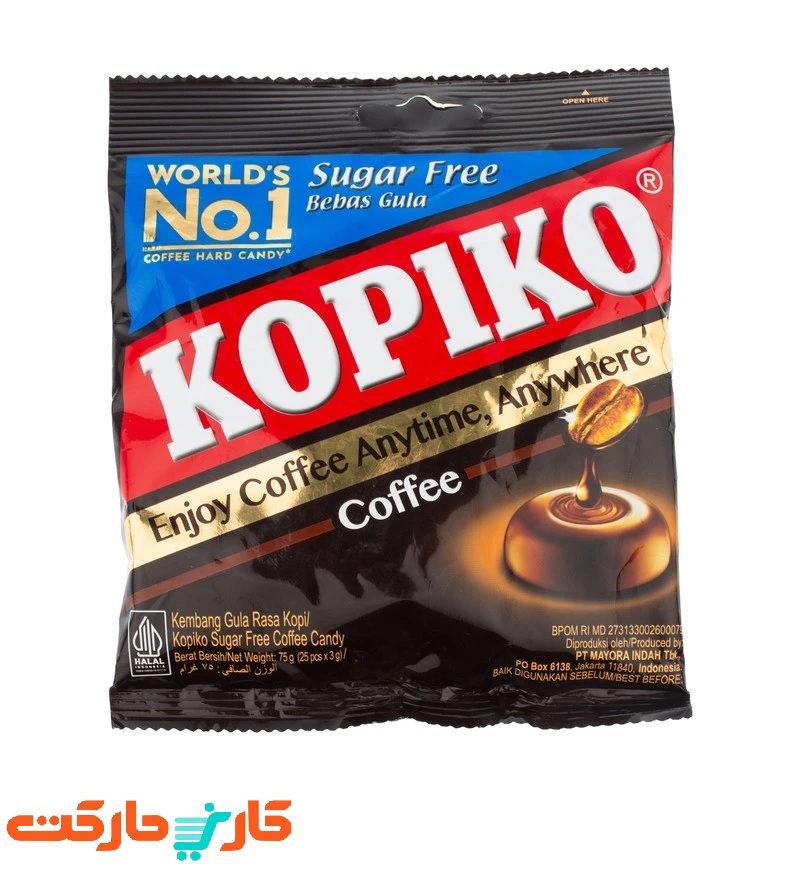 آبنبات قهوه کوپیکو بدون شکر 75 گرم KOPIKO Coffee Candy Suggar Free — تصویر ۲