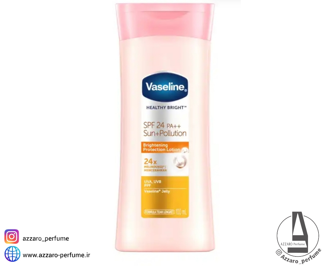 لوسیون بدن ضد آفتاب وازلین Vaseline مدل Healthy Bright Sun + Pollution Protection SPF24 حجم 100 میل
