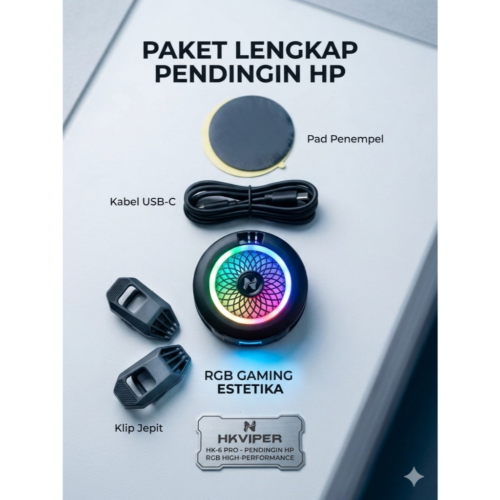 فن خنک کننده موبایل HK6-PRO | رادیاتور مغناطیسی گوشی — تصویر ۳
