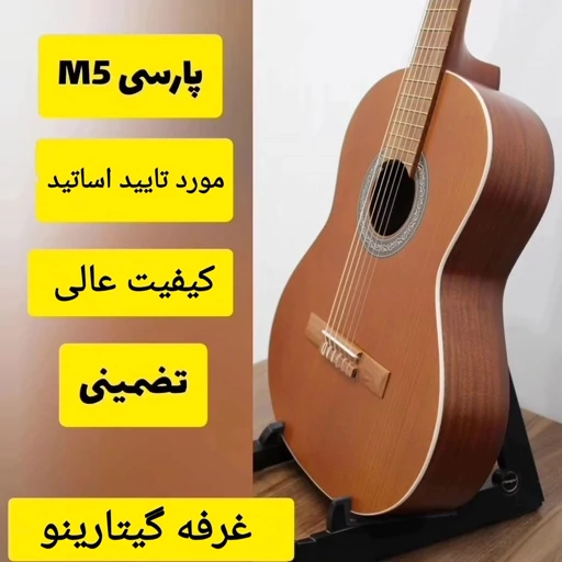 گیتار پارسی m5 همراه با کیف ضد ضربه و پیک(مضراب گیتار) و با ارسال فوری