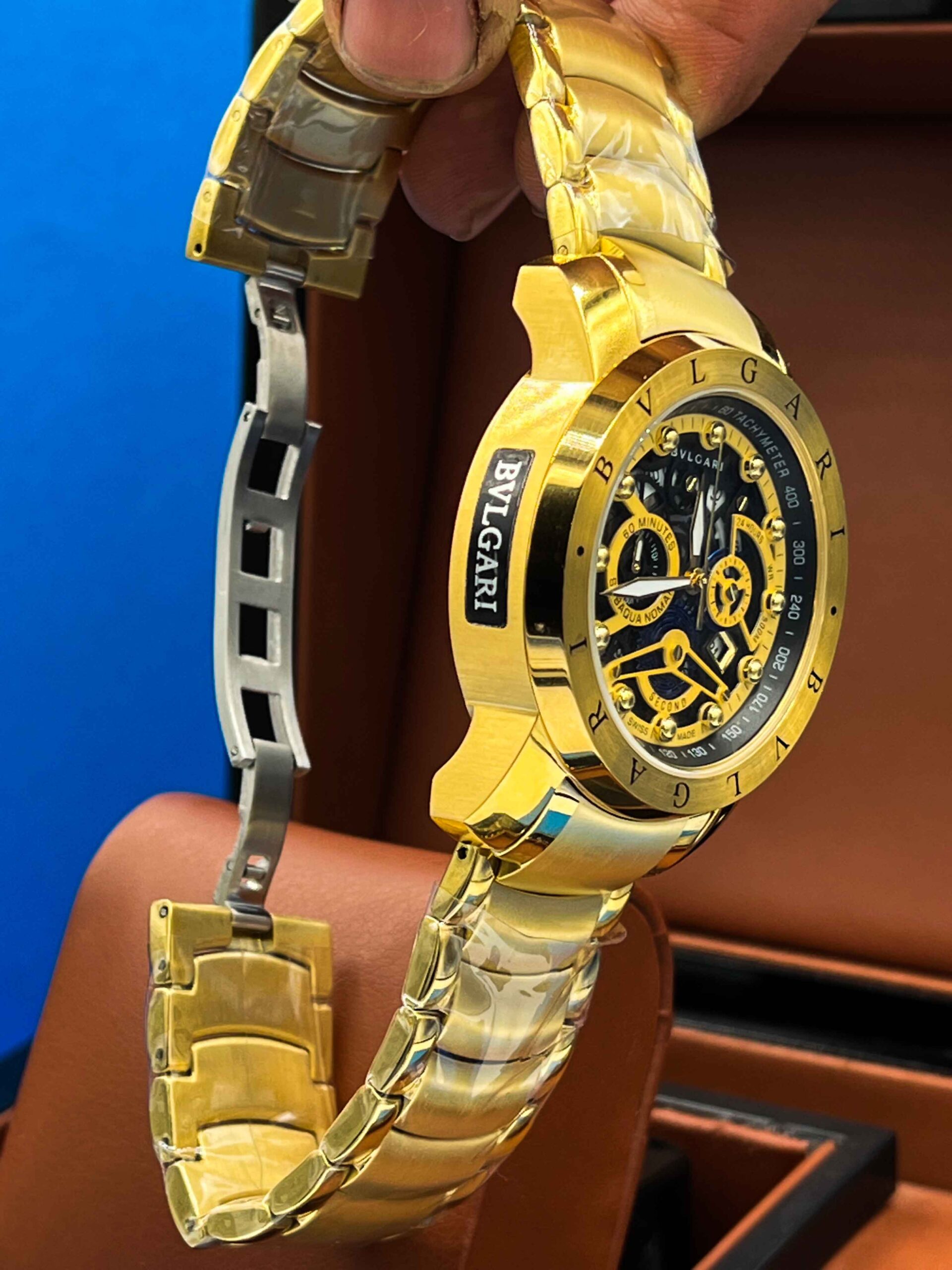 ساعت مچی بولگاری مردانه طلایی WATCH BVLGARI 1644 | گالری ساعت ایمان — تصویر ۴