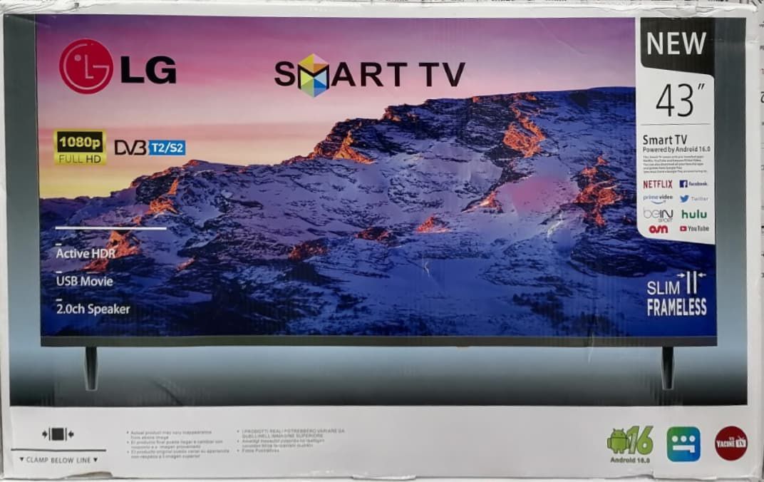 تلویزیون هوشمند ال جی ۴۳ اینچ Full HD 1080p Smart TV Slim Frameless Android 16 مدل ۲۰۲۵ اسمارت - صادقی مارکت