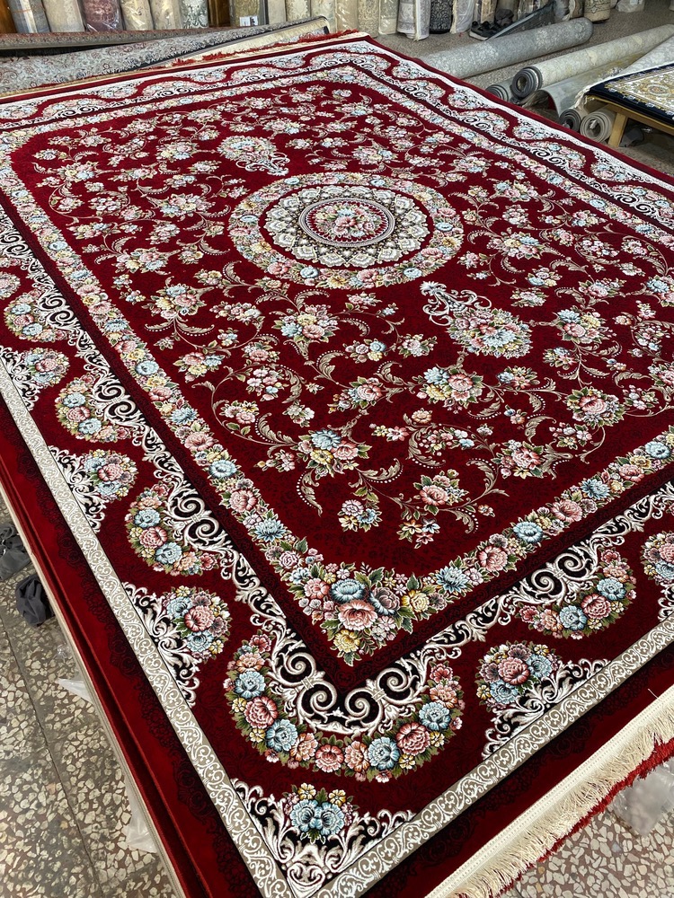 فرش 12متری 1200شانه تراکم 3600 لاکی فلت کد047 اکروایک ارسال رایگان — تصویر ۲