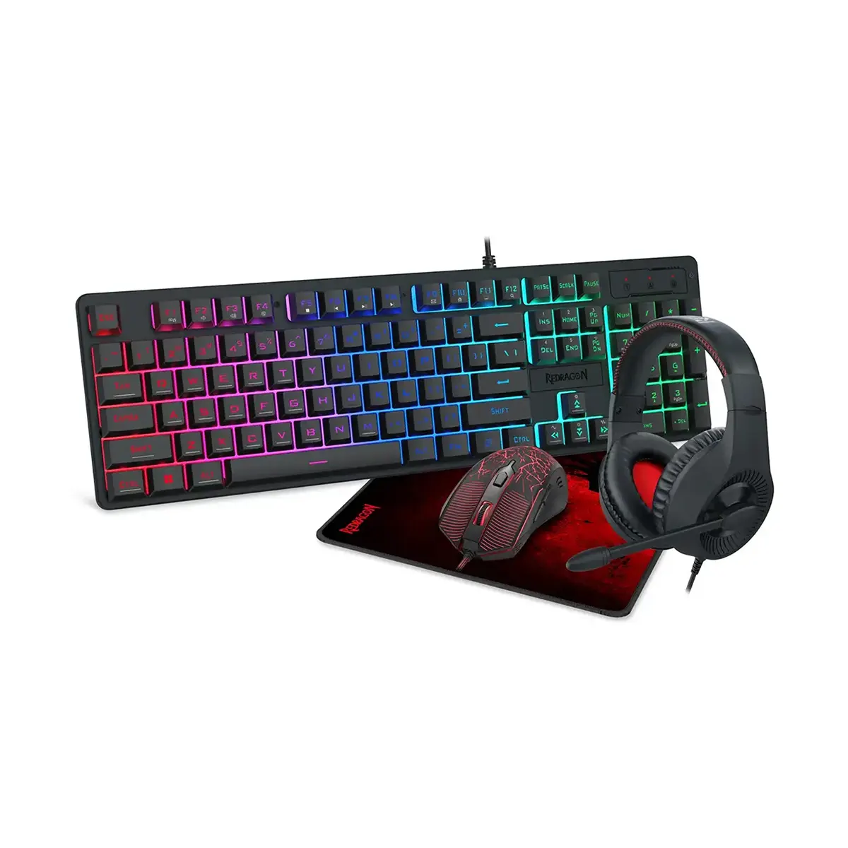 باندل گیمینگ هدست و کیبورد و ماوس و پد ردراگون Gaming bundle REDRAGON S107P-BA Wired