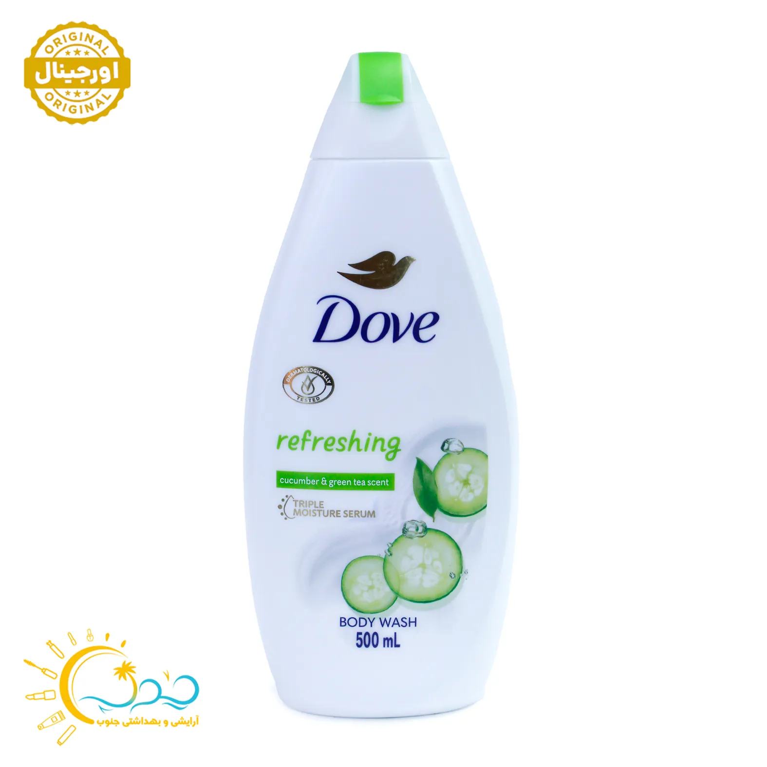 شامپو بدن داو Dove مدل خیار و چای سبز حجم 500 میل - آرایشی و بهداشتی جنوب