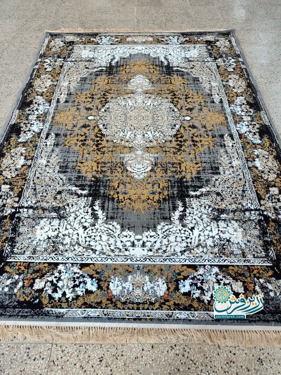 فرش ماشینی 500 شانه طرح نورا رنگ فیلی