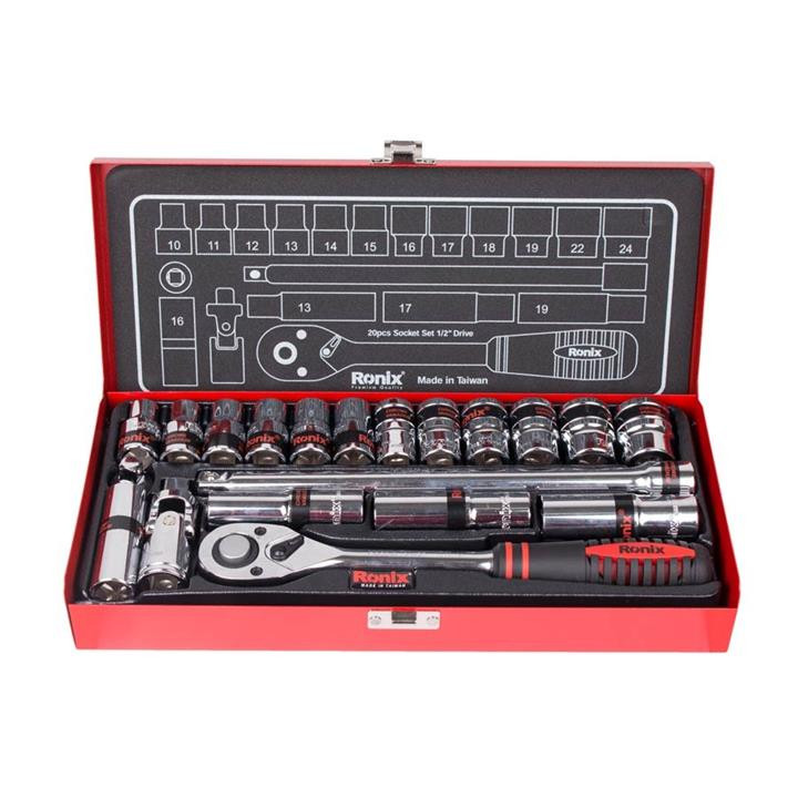 مجموعه بکس ۲۰ عددی رونیکس مدل RH-2620 سایز ۱/۲ اینچ
