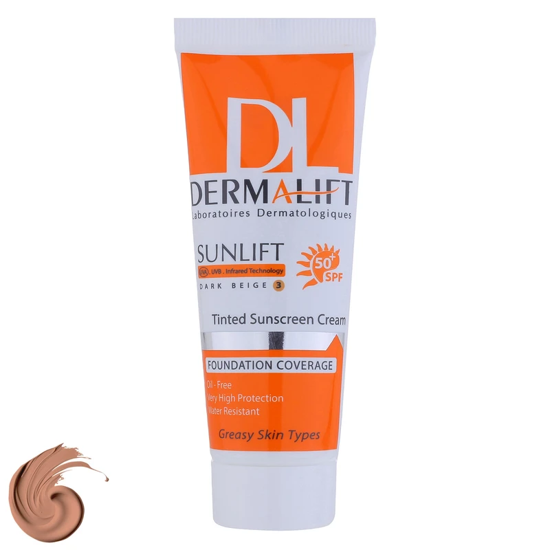 کرم ضد آفتاب رنگی درمالیفت مدل سانلیفت SPF 50 مناسب پوست‌ چرب حجم 40 میلی‌لیتر ‌