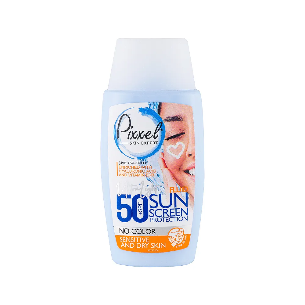 کرم ضد آفتاب بدون رنگ مناسب پوست های خشک، نرمال و حساس با SPF 50 پیکسل — تصویر ۲