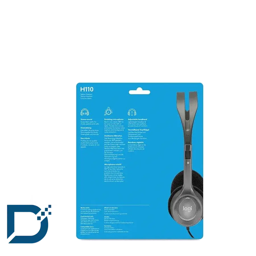 هدست باسیم لاجیتک مدل H110 STEREO — تصویر ۷