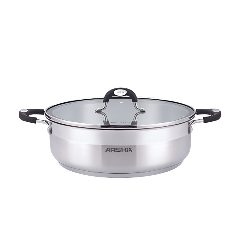 ماهی تابه دو دسته و دو درب 32 سانت استیل عرشیا مدل SS478-3089