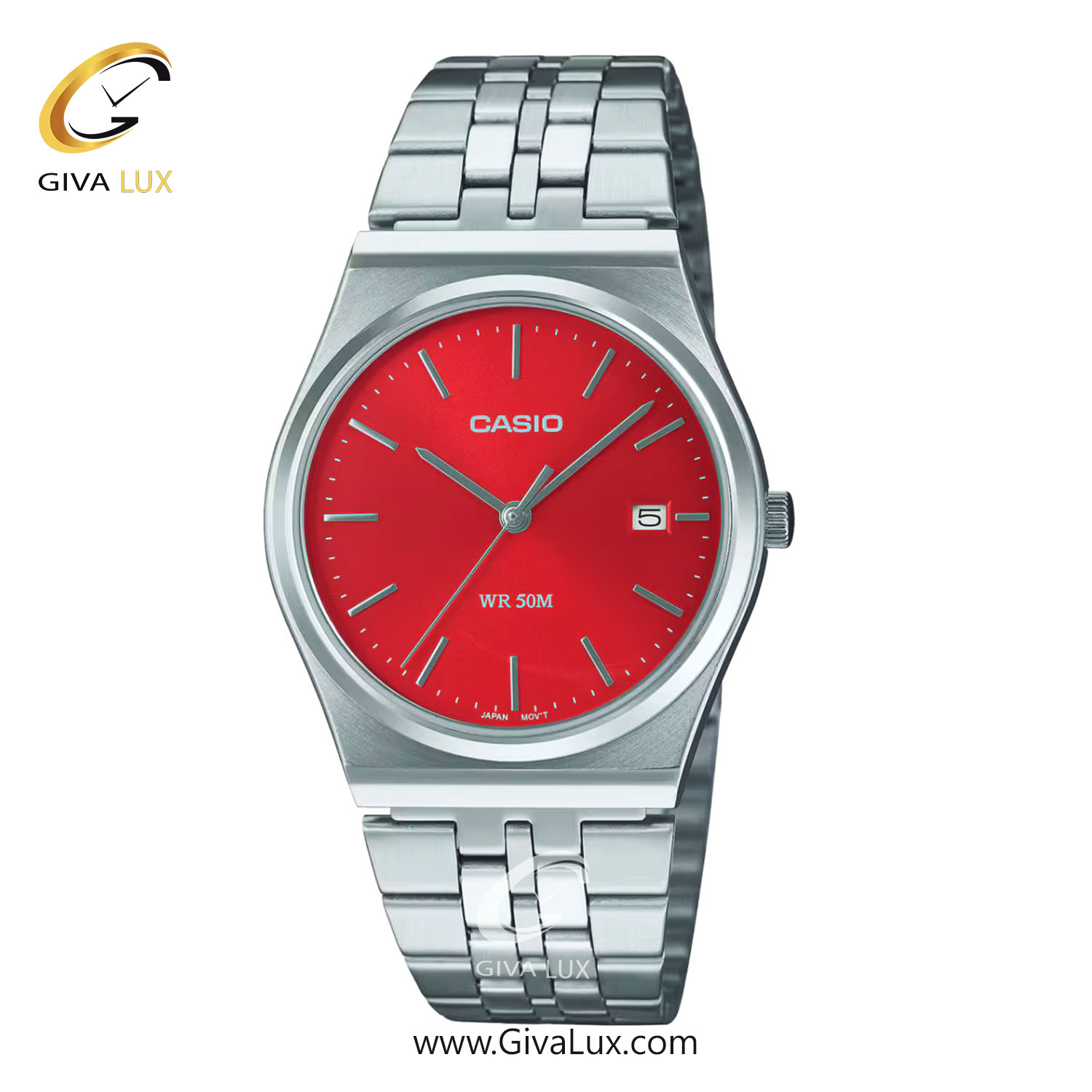 ساعت مچی اورجینال مردانه کاسیو Casio نقره ای | نقره ای| قرمز| کد رفرنس MTP-B145D-4A2VDF | کد رفرنس MTP-B145D-4A2VDF (MTP-B۱۴۵D-۴A۲VDF) | برند کاسیو CASIO | کد 25852 — تصویر ۲