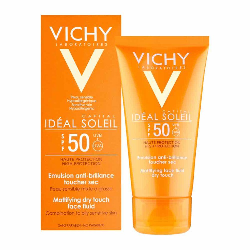 فلوئید ضد آفتاب ویشی بی رنگ سری Ideal Soleil مدل Dry Touch