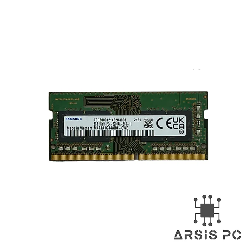 رم لپ‌تاپ Samsung مدل M471A1G44AB0-CWE ظرفیت 8 گیگابایت DDR4 فرکانس 3200MHz (PC4-25600) تایمینگ CL22 استوک