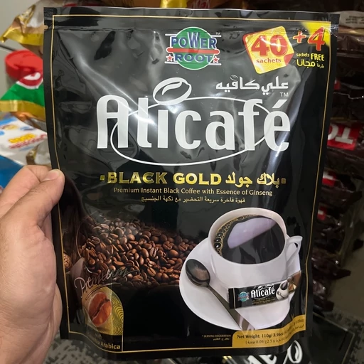 قهوه فوری علی کافه بلک گلد 40 عددی اصلی 110 گرمی