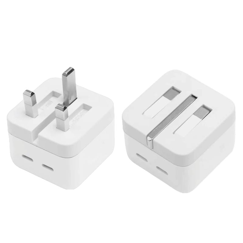 شارژر 35 وات اپل با لیبل شرکتی 6 ماه گارانتی تعویض مدل Dual USB-C Port، دارای خروجی USB Type-C، امکان شارژ کردن سریع‌تر موبایل و تبلت — تصویر ۲