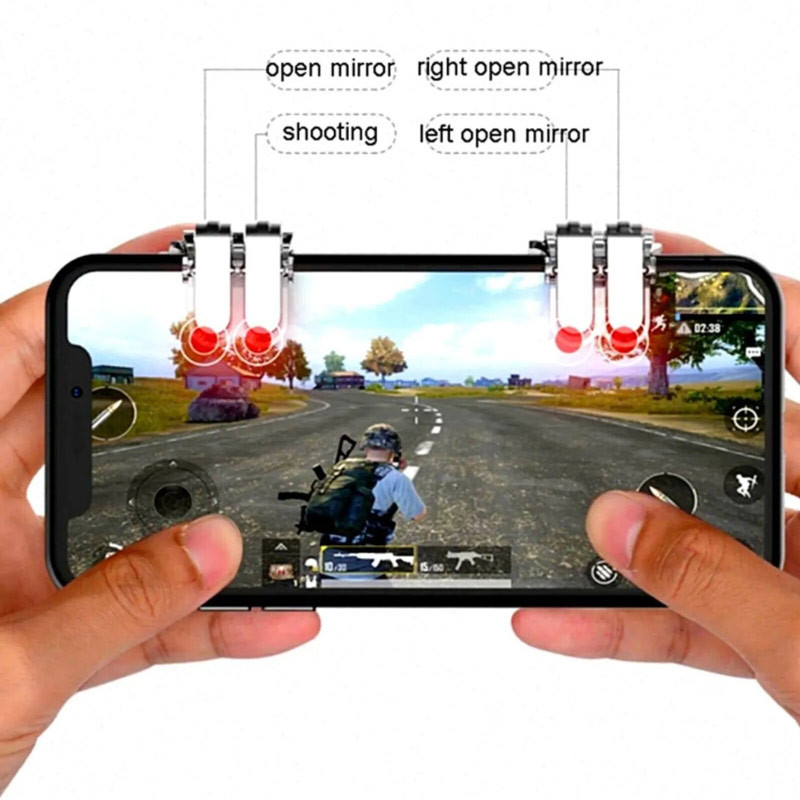 دسته بازی PUBG مدل W6 مناسب برای گوشی موبایل+پک هدیه بند انگشتی - دیجی دونی — تصویر ۶