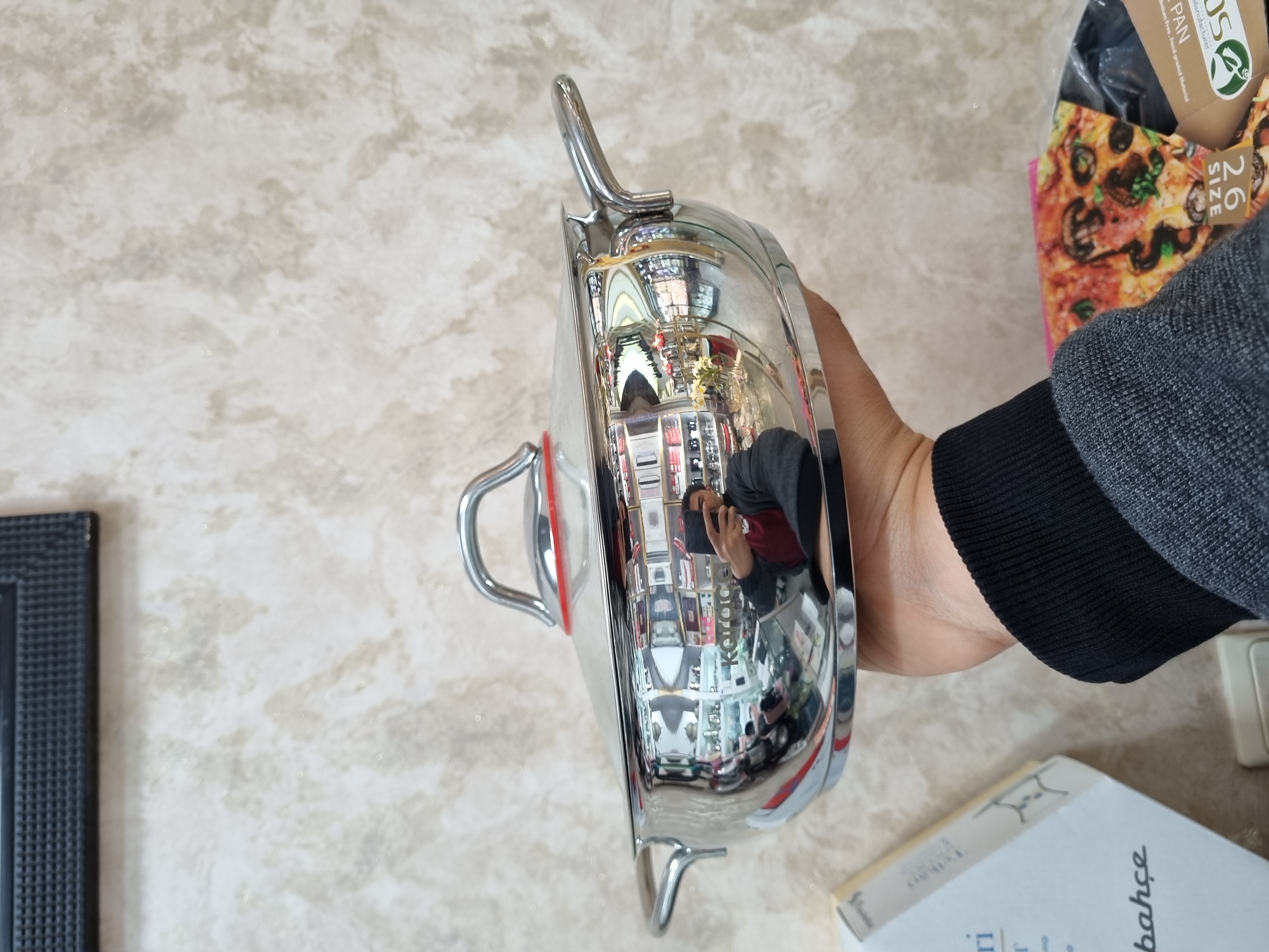 تابه دودسته استیل کاراجا ترک مدل Emirgan سایز ۲۴ — تصویر ۲