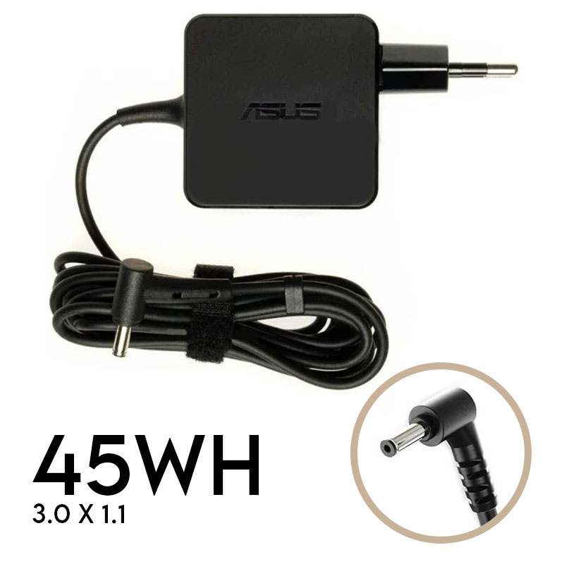 شارژر لپ تاپ ایسوس 45W | برند ASUS | ولتاژ 19V 2.37A | سرفیش 1.1 * 3.0 میلی متر