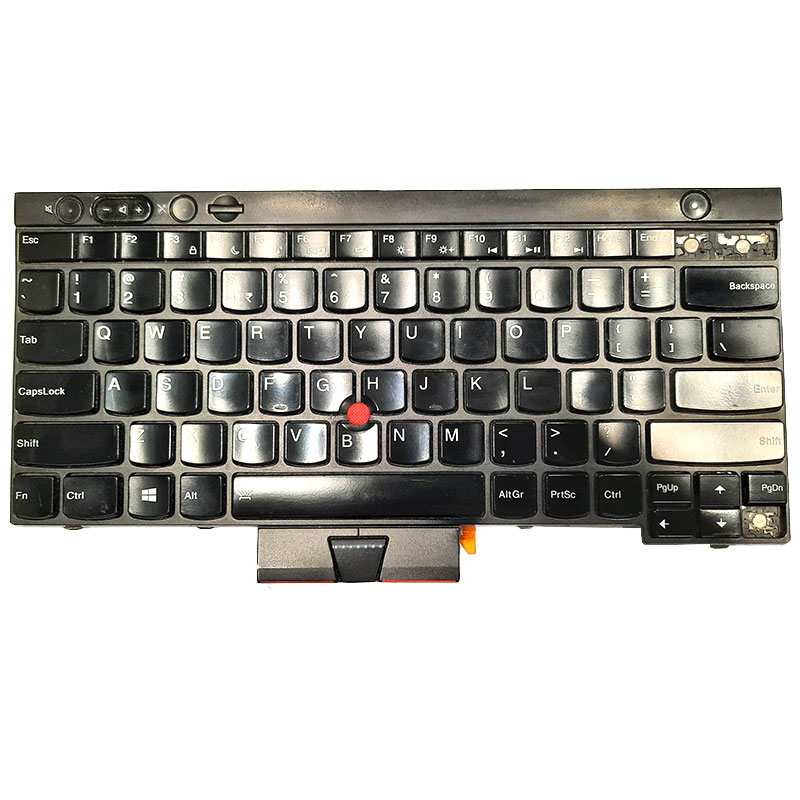 کیبورد استوک لپ تاپ لنوو ThinkPad T430 / T530 مشکی اینتر کوچک با فریم و موس به همراه کلید پاور (سه کلید ندارد)