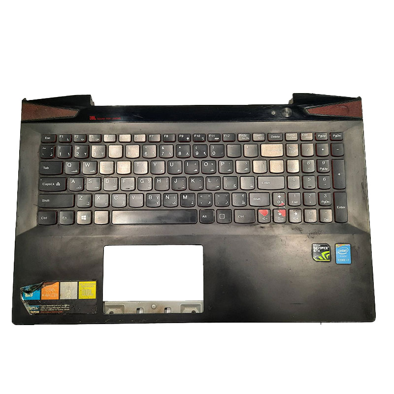 قاب دور کیبورد و کیبورد استوک لپ تاپ لنوو Lenovo IdeaPad Y50-70 مشکی – اینتر کوچیک — تصویر ۲