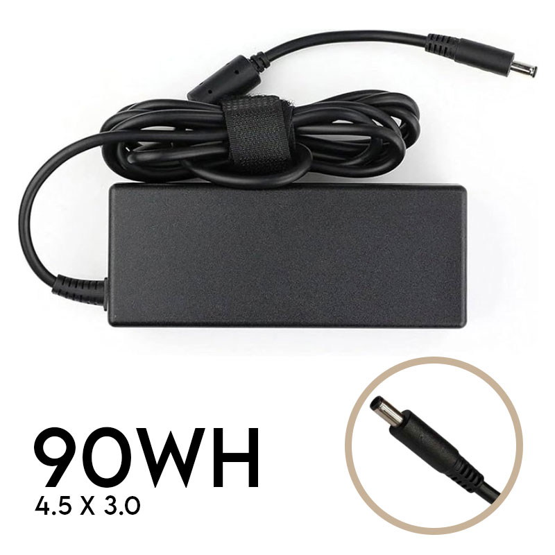 شارژر لپ تاپ دل 90Wh | برند DELL | ولتاژ 19.5V 4.62A | سرفیش 3.0 * 4.5 میلی متر