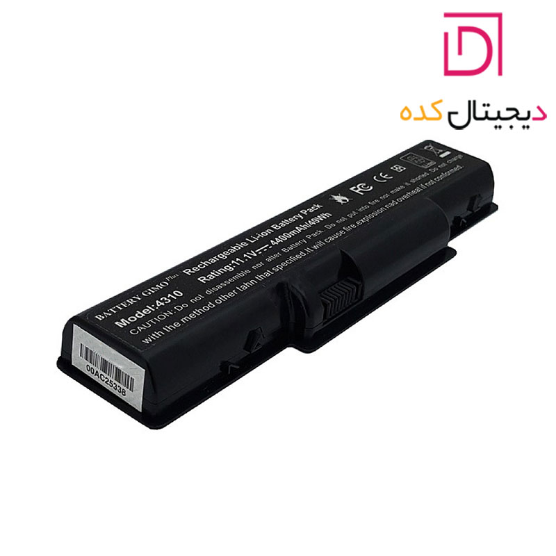 باتری لپ تاپ ایسر Aspire 5738-4710-4310 | برند Gimo Plus | ظرفیت 4400 | 45 وات | 6 سلول — تصویر ۶