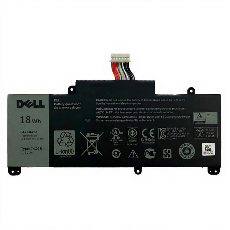 باتری اورجینال لپ تاپ دل مدل Laptop Dell Venue 8 | برند DELL | ظرفیت 4860 | 18 وات | 3.7 ولت | 4 سلولی | 74XCR