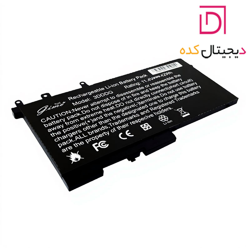 باتری لپ تاپ دل Dell Inspiron E5280 | برند Gimo Plus | ظرفیت 2900 | 42 وات | 2 سلولی — تصویر ۲