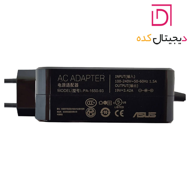 آداپتور لپ تاپ ایسوس 19V 3.42A | برند Gimo Plus | وات 65 | مربعی سرفیش (5.5 در 2.5 میلی متر) — تصویر ۶