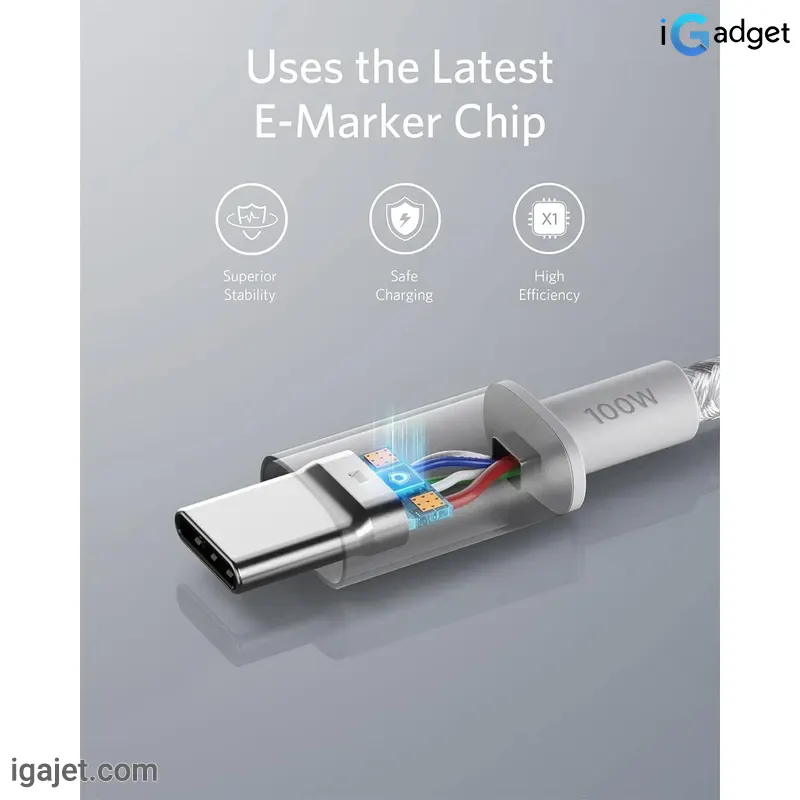 کابل شارژ USB-C به USB-C انکر مدل A8757 با طول 1.8 متر — تصویر ۵