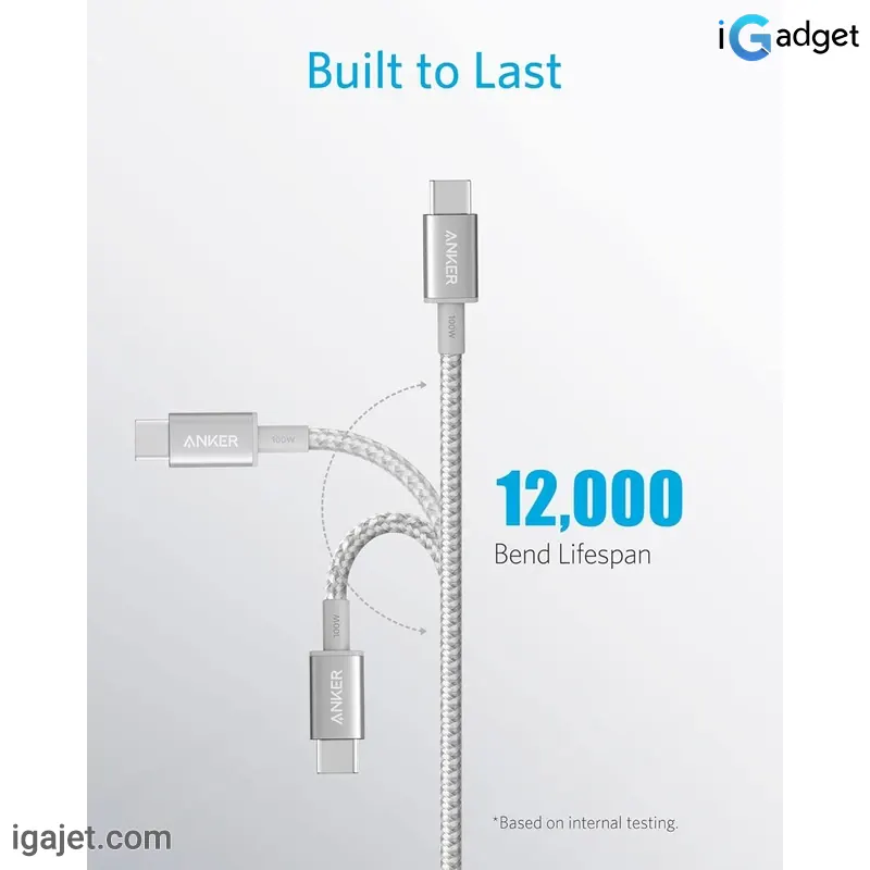کابل شارژ USB-C به USB-C انکر مدل A8757 با طول 1.8 متر — تصویر ۷