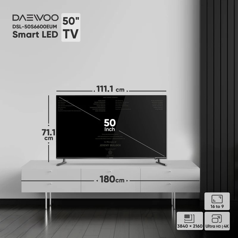 تلوزیون ال ای دی هوشمند دوو مدل DSL-50S6600EUM سایز ۵۰ اینچ — تصویر ۴