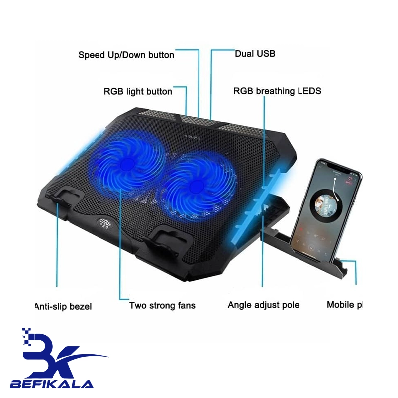 پایه خنک کننده لپ تاپ گیمینگ کول پد مدل LAPTOP COOLER Pad Gaming S900 — تصویر ۳