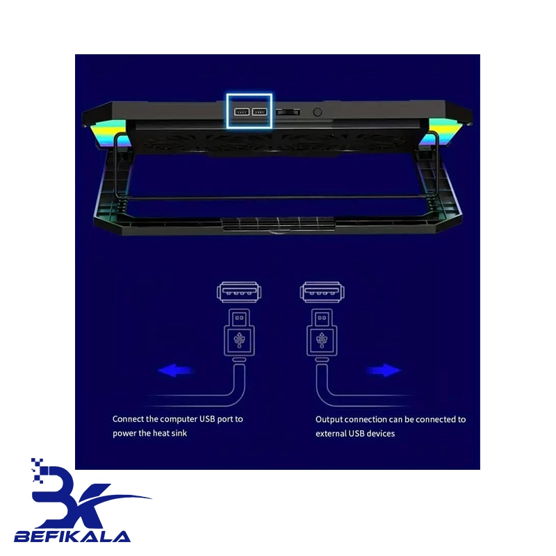 پایه خنک کننده لپ تاپ گیمینگ کول پد مدل LAPTOP COOLER Pad Gaming S900 — تصویر ۴